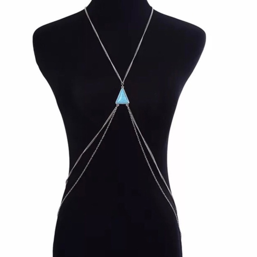 •Kenzie• Sexy beach body chain turquoise silver - Picture 3 of 3
